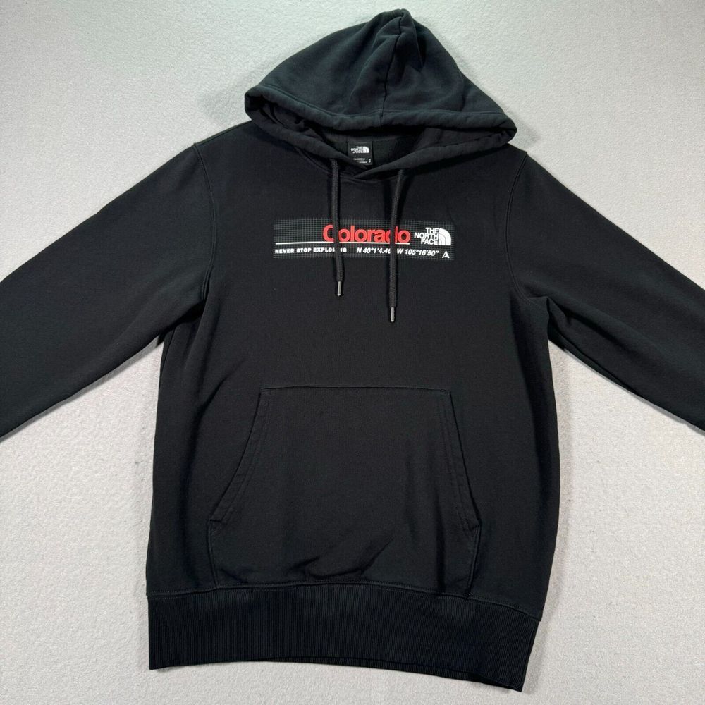The North Face Hoodie Sweatshirt Unisex Small Black Colorado Explorer Outdoors